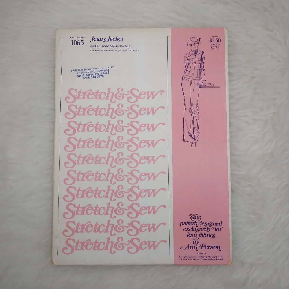 STRETCH & SEW 1065 Bust 28-42 Jeans Jacket